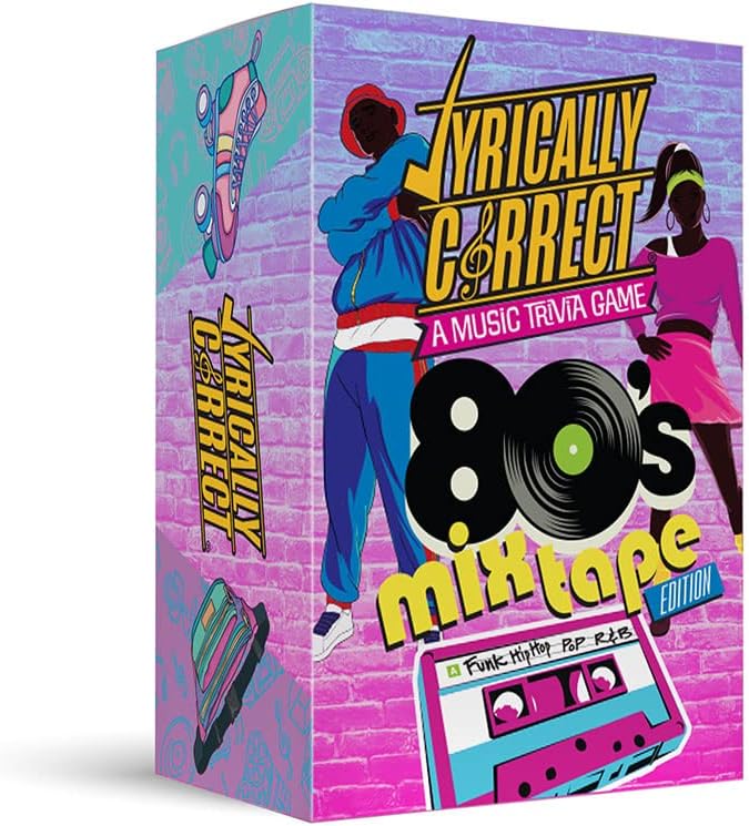 Lyrically Correct Store '80s Mixtape Music Trivia Card Game - Hip Hop, R&B, Funk, and Pop Edition - Finish The Lyrics Challenge, Fun for Adults, Party or Family Night - Image 1